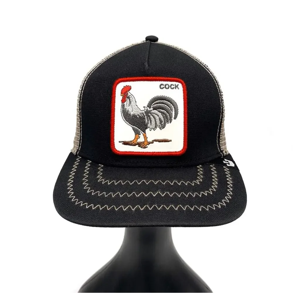 GOORIN BROS. The C ock Baseball Trucker Hat Black Tan - Picture 2 of 7